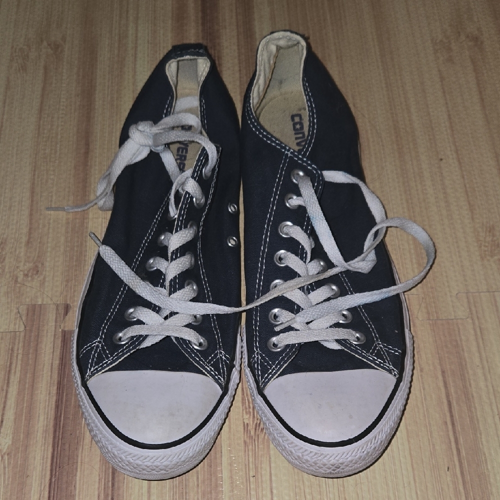 Converse Black Canvas Sneakers with White Accents